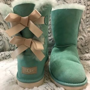 Turquoise baily bow UGG boots